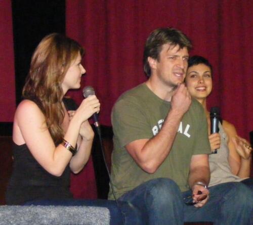 Jewel Staite, Nathan Fillion and Morena Baccarin 