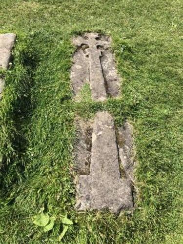 Heysham: Gravestone at St Patrick's Chapel